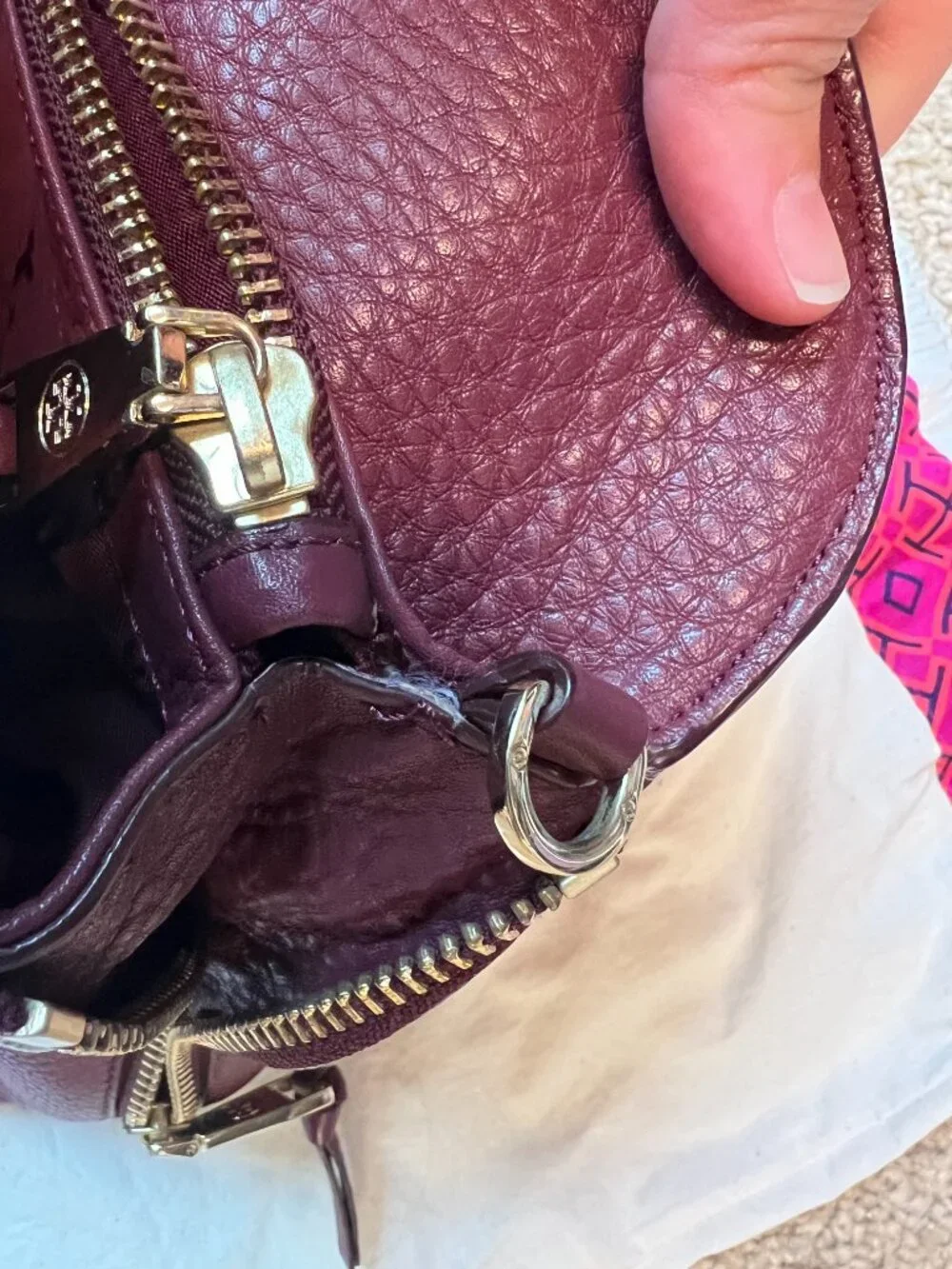 Tory Burch Robinson Open Dome Satchel in Berry